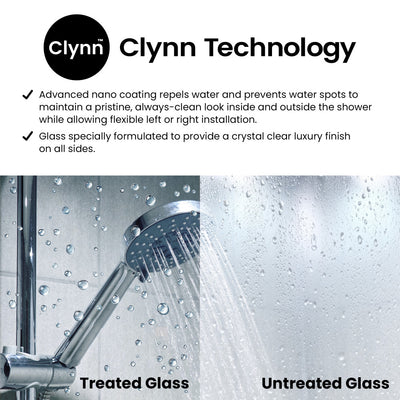 Demi 34 x 76 Framed Fixed 3/8 in. (10mm) Clear Tempered Glass Shower Door with Black Matte Frame