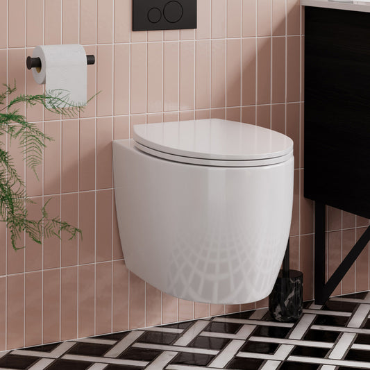 Classe Wall-Hung Toilet Bowl Only in Glossy White