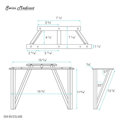 Annecy Vanity Legs Matte Black