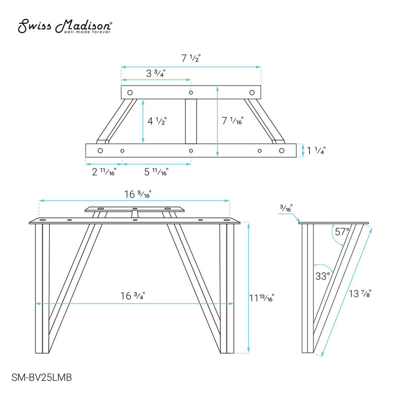 Annecy Vanity Legs Matte Black