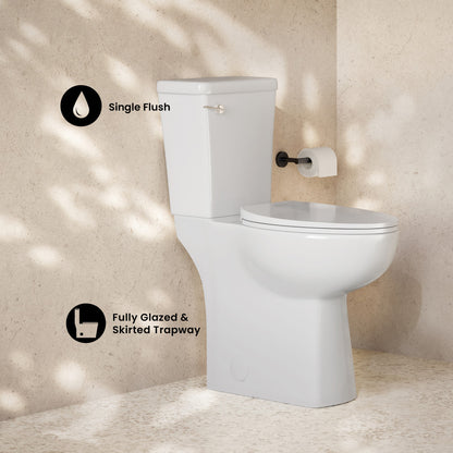 Classe Extra Tall Two-Piece 12" Rough-in 1.28 GPF Elongated Toilet – 21" Bowl Height – Glossy White