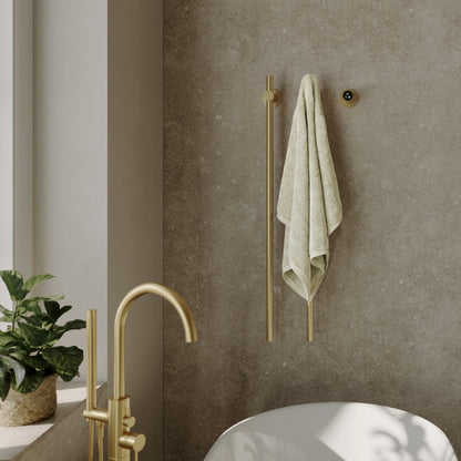 Monaco 2-Bar Electric Towel Warmer with Timer in Brushed Gold