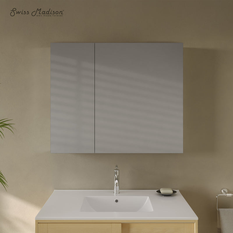 Cache 36 x 30 Rectangle Recessed/Wall Mount Medicine Cabinet with Mirrored Sides