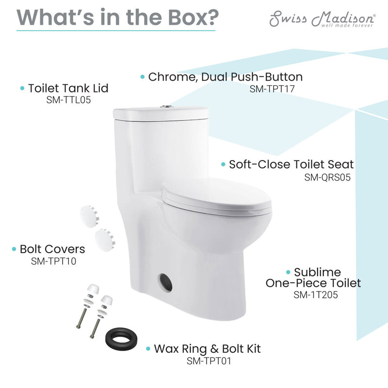 Sublime One-Piece Elongated Toilet Dual-Flush 1.1/1.6 gpf