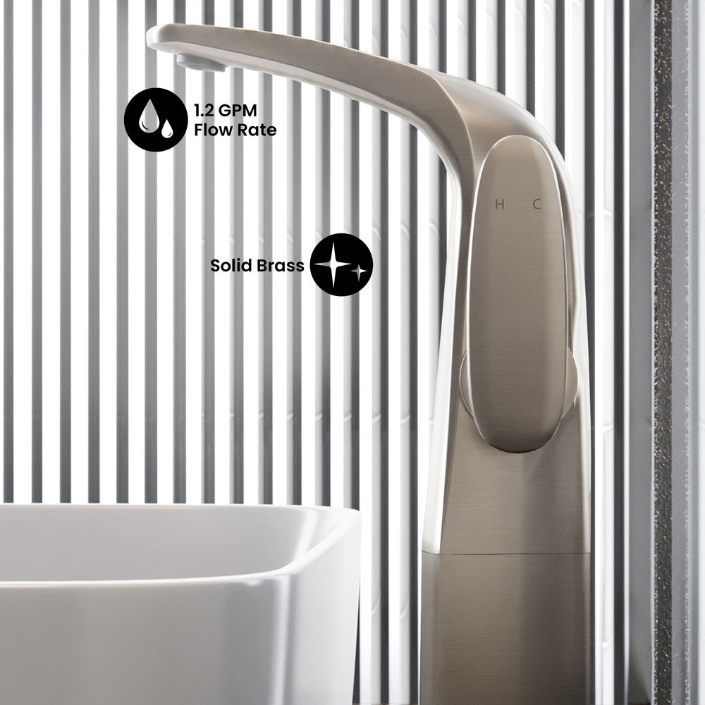 Chateau Single Hole, Single-Handle, High Arc Bathroom Faucet in Brushed Nickel