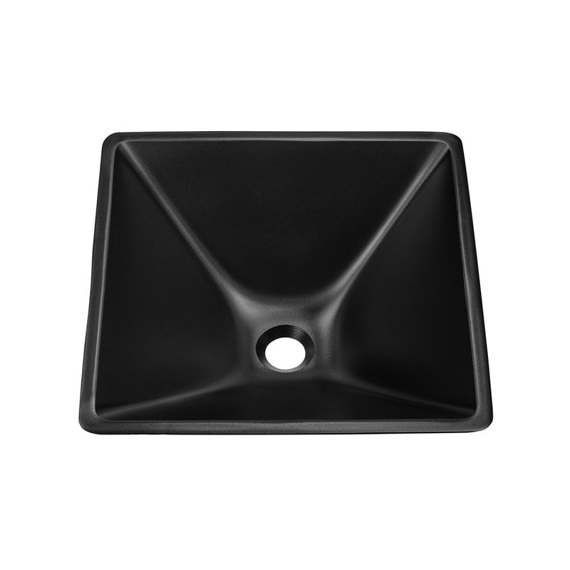 Claire 15.5" Glass Vessel Sink, Black