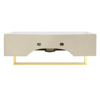 Claire 22" Wall-Mount Bathroom Sink with Brushed Gold Towel Bar