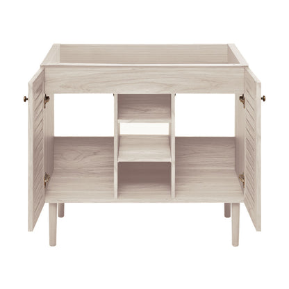Bron 36" Freestanding Bathroom Vanity Cabinet without Top in White Oak
