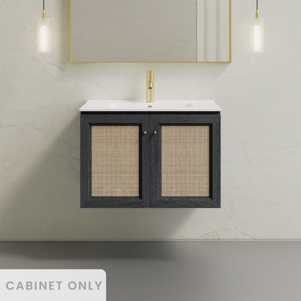 Classe 30" Wall-Mounted Bathroom Vanity in Black Oak without Sink Top