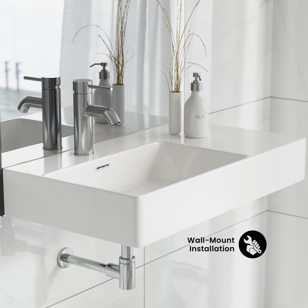 St. Tropez 30" Rectangle Wall-Mounted Sink with Left Side Faucet Mount