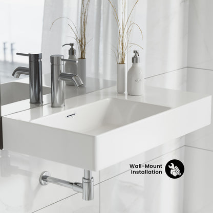 St. Tropez 30" Rectangle Wall-Mounted Sink with Left Side Faucet Mount