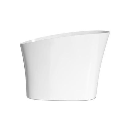 Cascade II 48" Single Slipper Japanese Soaking Freestanding Bathtub in Matte White, Stool Included