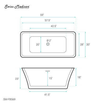 St. Tropez 60" Freestanding Bathtub