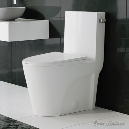 St. Tropez One-Piece 10" Rough-in 1.28 GPF Right-Hand Vortex Flush Elongated Toilet in Matte White