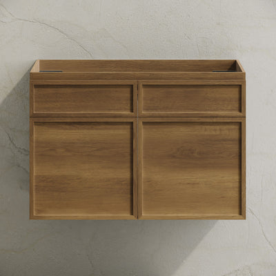 St. Tropez 30" Wall-Mounted Bathroom Vanity Cabinet without Top in Brown Oak