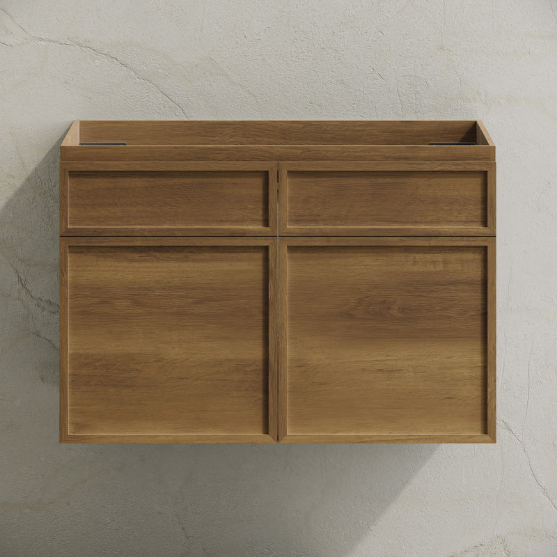 St. Tropez 30" Wall-Mounted Bathroom Vanity Cabinet without Top in Brown Oak