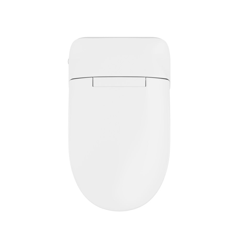 Hugo H Power Flush Tankless Toilet 7" Back Outlet 1 GPF Non-Electric Toilet with Integrated Tank in Glossy White