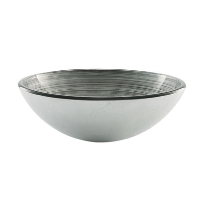 Cascade 16.5 Glass Vessel Sink with Faucet, Smoky Gray