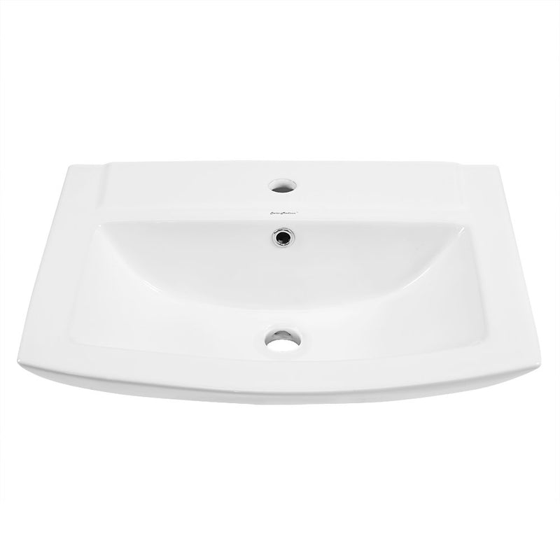 Sublime Pedestal Bathroom Sink Square Single Faucet Hole