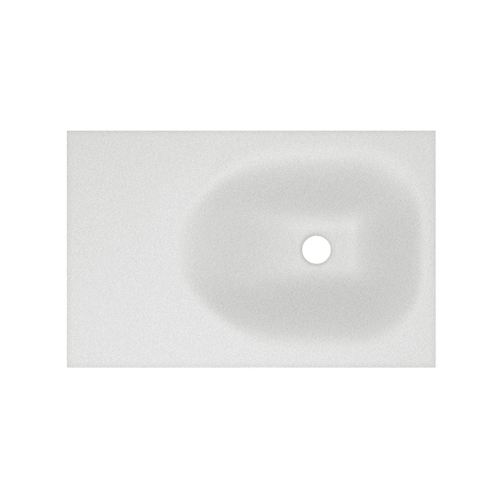 Lisse 24" Rectangle Concrete Wall-Mount Bathroom Sink in Matte White with Matte Black Frame