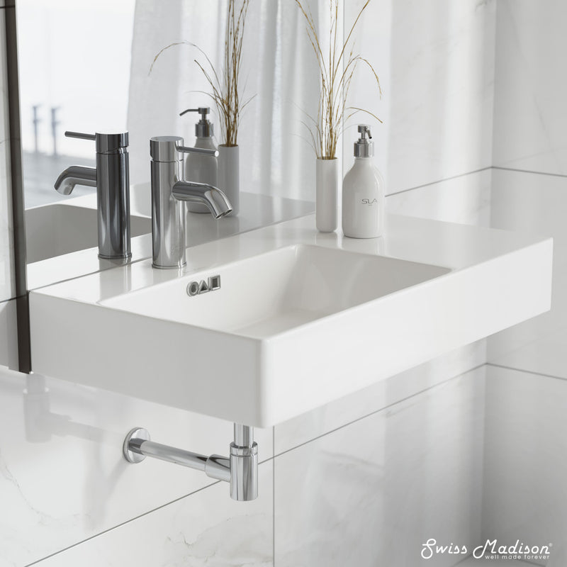 St. Tropez 30" Rectangle Wall-Mounted Sink with Left Side Faucet Mount