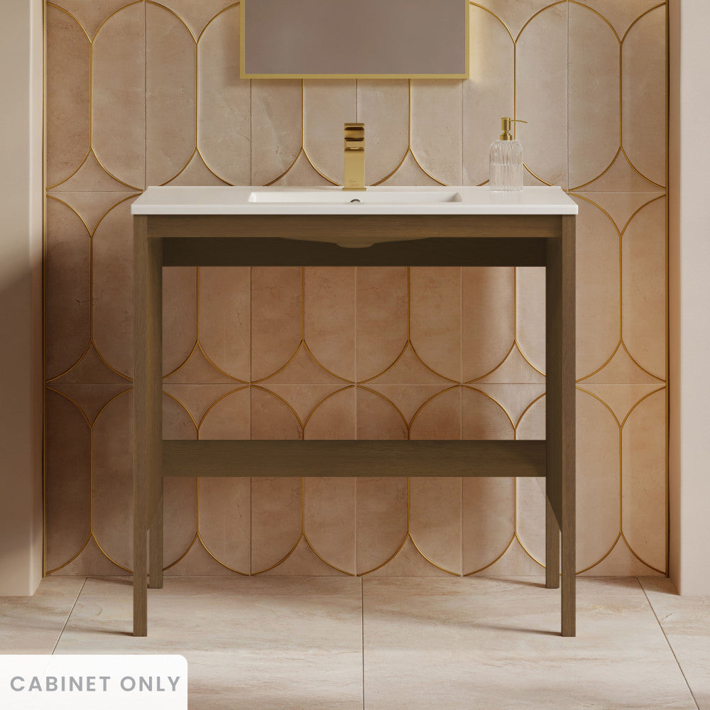 Forme 36" Modular Freestanding Bathroom Vanity Cabinet without Top in Brown Oak