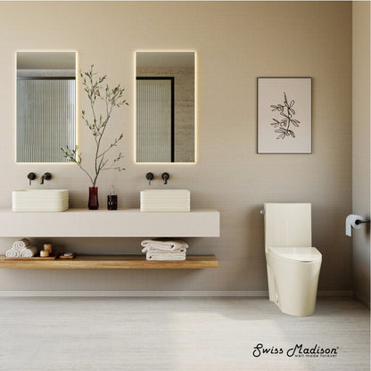 St. Tropez One-Piece 14" Rough-in 1.28 GPF Left-Hand Vortex Flush Elongated Toilet in Glossy Bisque