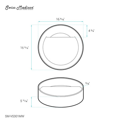 Beau 16.5" Round Vessel Bathroom Sink in Matte White