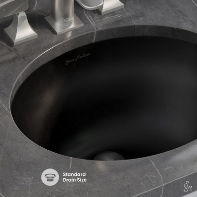 Monaco 19" Ceramic Undermount Bathroom Sink in Matte Black