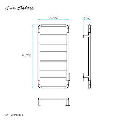 Ivy 8-Bar Electric Towel Warmer in Chrome