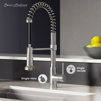 Nouvet Single Handle, Pull-Down Kitchen Faucet in Brushed Nickel