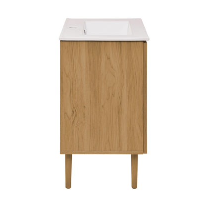 Bron 24" Freestanding Bathroom Vanity in Golden Oak with Sink Top