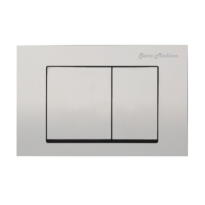 Concorde Wall Mount Dual Flush Actuator plate with Square Push Buttons in Matte Chrome