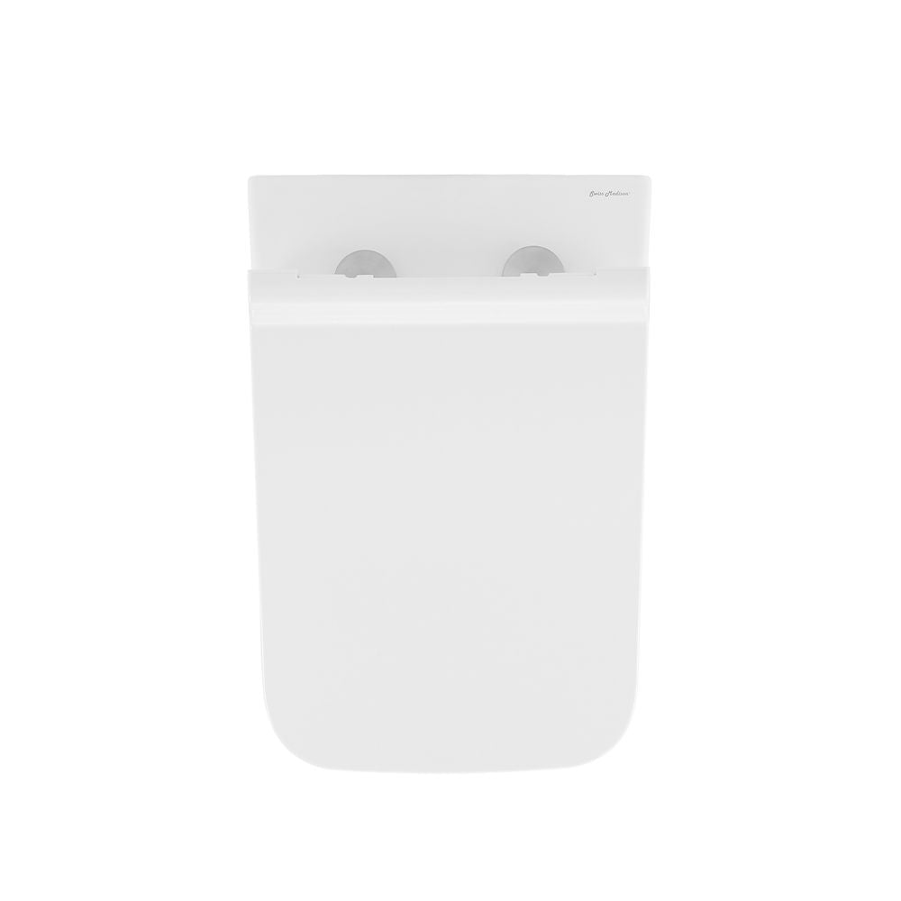 Carre Wall-Hung Toilet Bundle 0.8/1.6 GPF Dual Flush in Glossy White with White Flush Plate