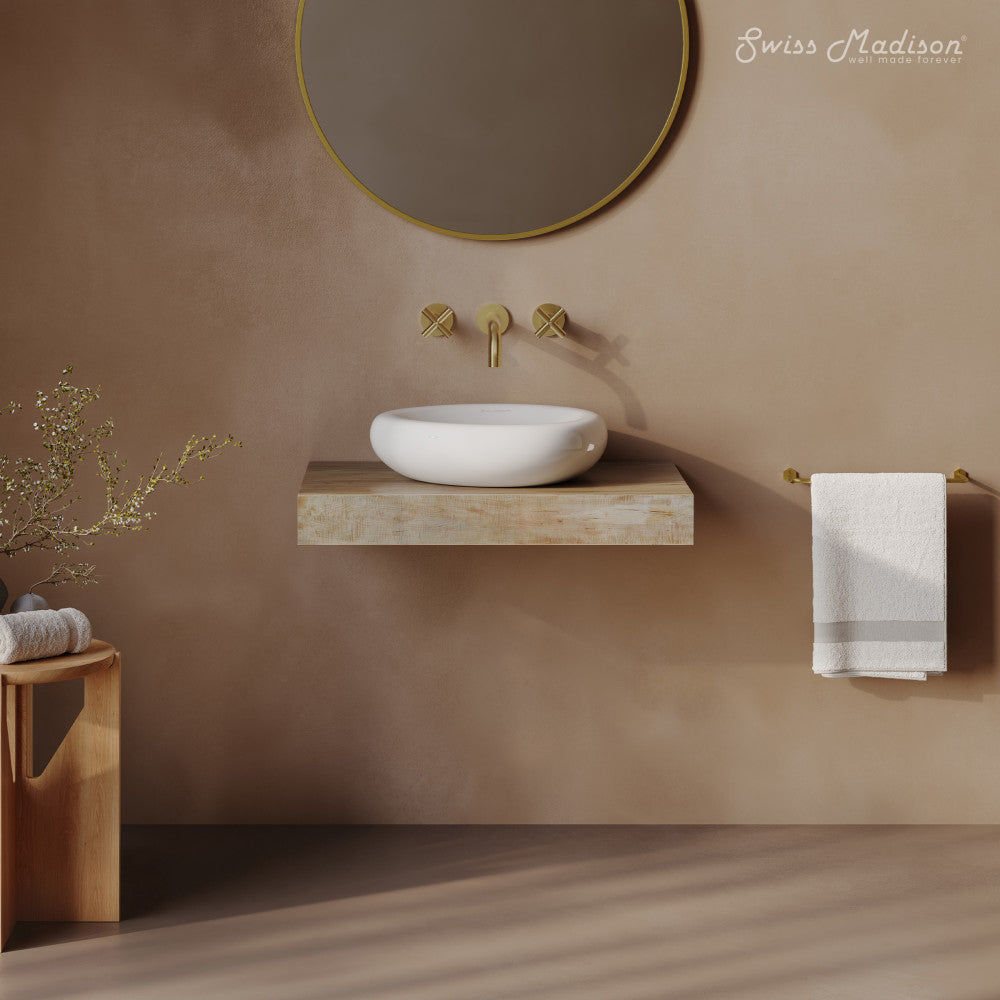 Nanterre 16" Round Vessel Sink in Glossy White