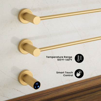 Claire 3-Bar Electric Towel Warmer in Brushed Gold