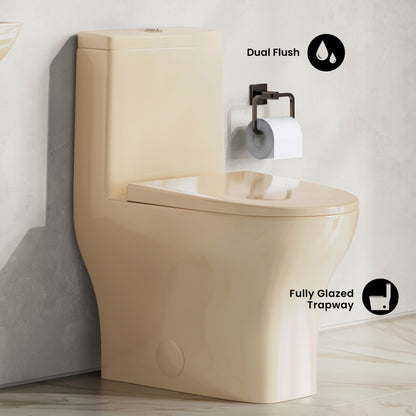 Sublime II One-Piece 10" Rough-in 1.1/1.6 GPF Dual Top Flush Round Toilet in Glossy Bisque