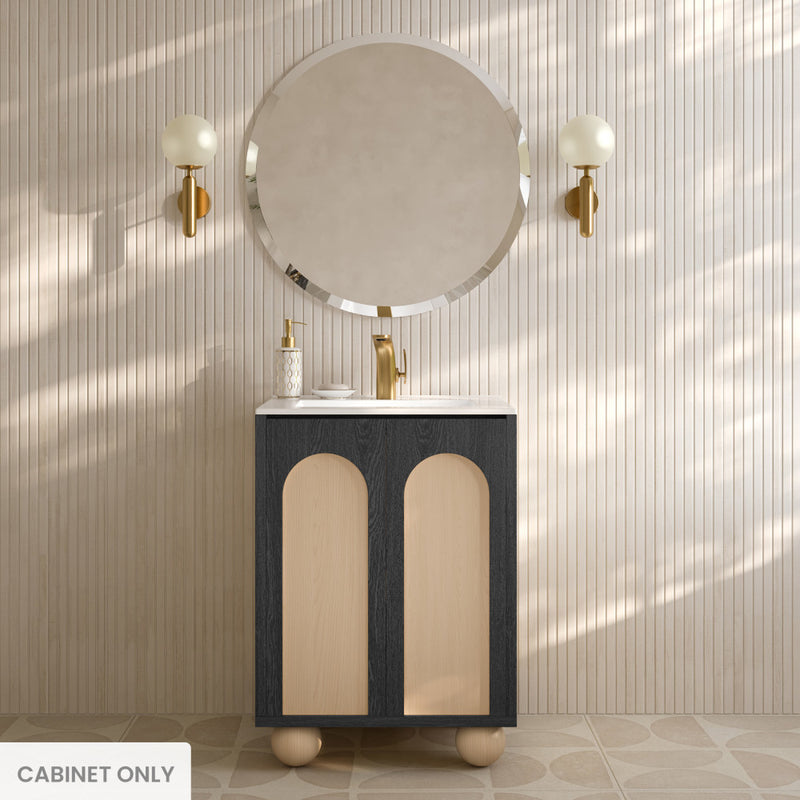 Plaisir II 24" Freestanding Bathroom Vanity Cabinet without Top in Black Oak