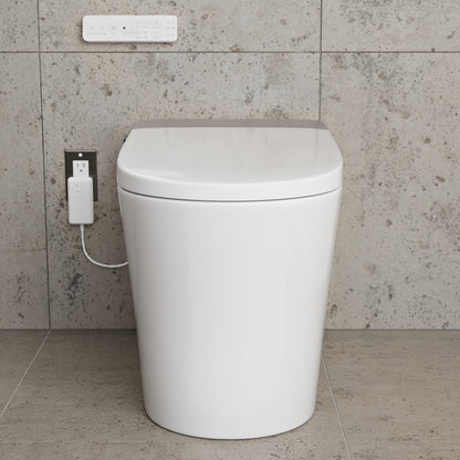 Hugo G Smart Toilet 12" Rough-in ADA Height in Glossy White with Integrated Tank, Auto Flush, Night Light