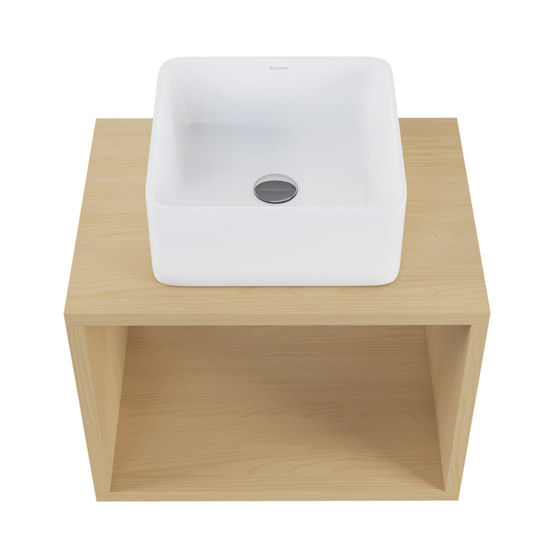Concorde 24" Wall-Mounted Bathroom Vanity in Natural Oak with Sink Top