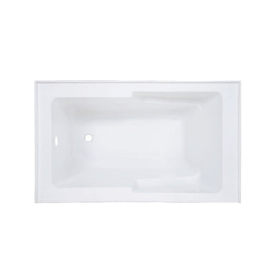 Voltaire 54 x 30 Skirted Left Drain Soaking Alcove Bathtub in Glossy White with Integrated Armrest