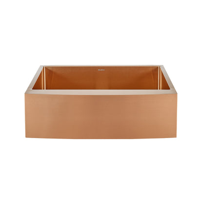 Rivage 30 x 21  Stainless Steel, Single Basin, Farmhouse Kitchen Sink with Apron in Rose Gold