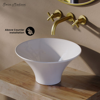 Ivy 16.5" Round Vessel Sink in Glossy White