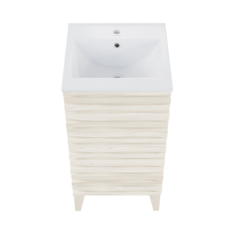 Cascade 18" Freestanding Bathroom Vanity in White Oak with Sink Top