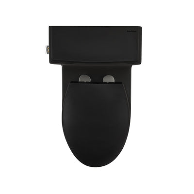 Voltaire One-Piece Elongated Toilet Left Side Flush Handle 1.28 gpf in Matte Black