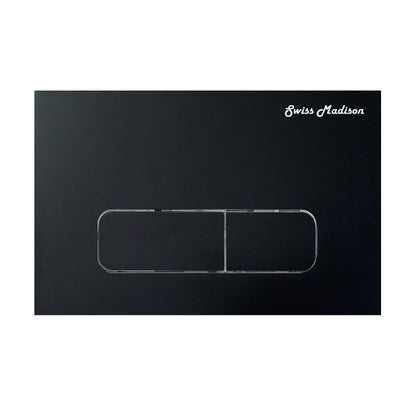 Carre Wall Mount Dual Flush Actuator Plate with Rectangle Push Buttons in Matte Black