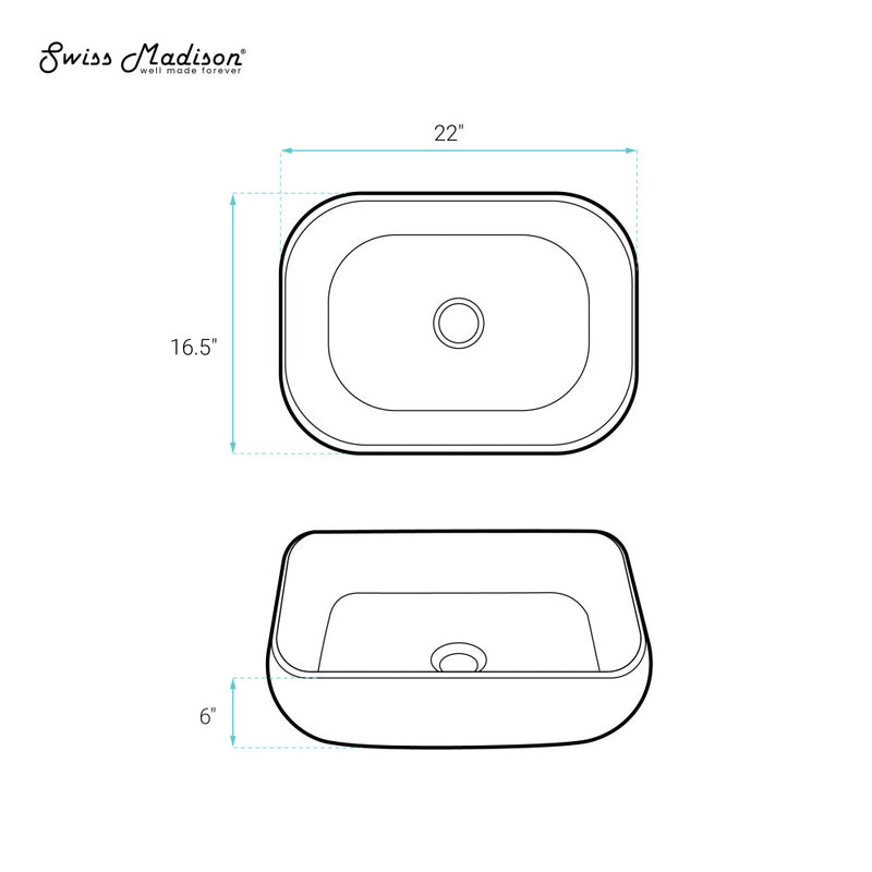 Chateau 22 Square Ceramic Vessel Sink