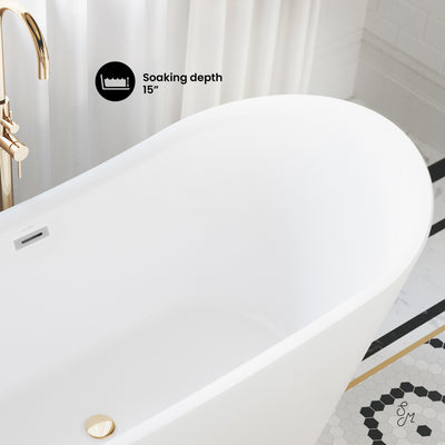 Ivy 67" Double Slipper Freestanding Bathtub