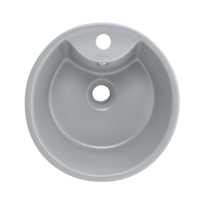 Monaco Circular Basin Pedestal Sink Matte Gray