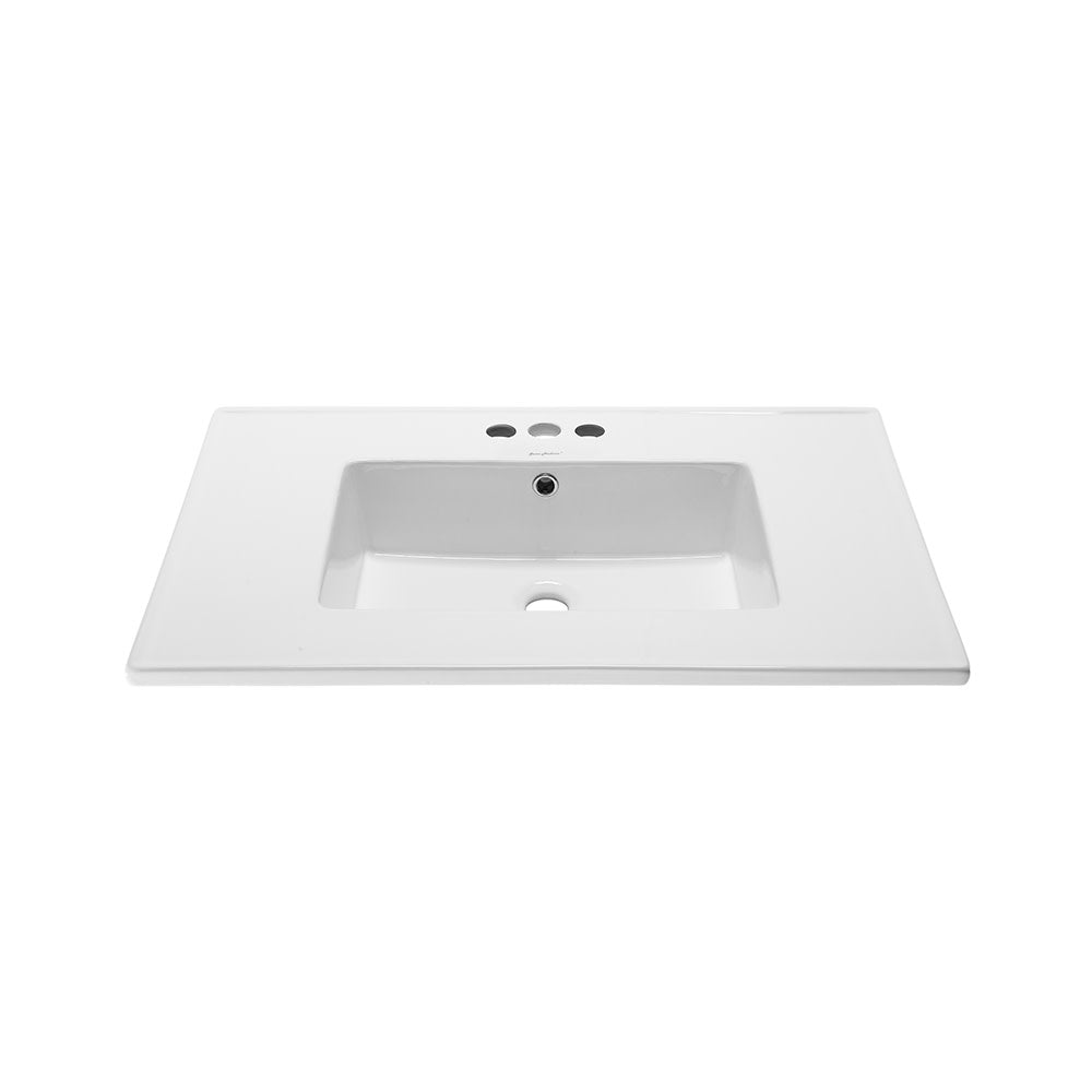 Voltaire 31 Vanity Top Sink with 3 Centerset Faucet Holes